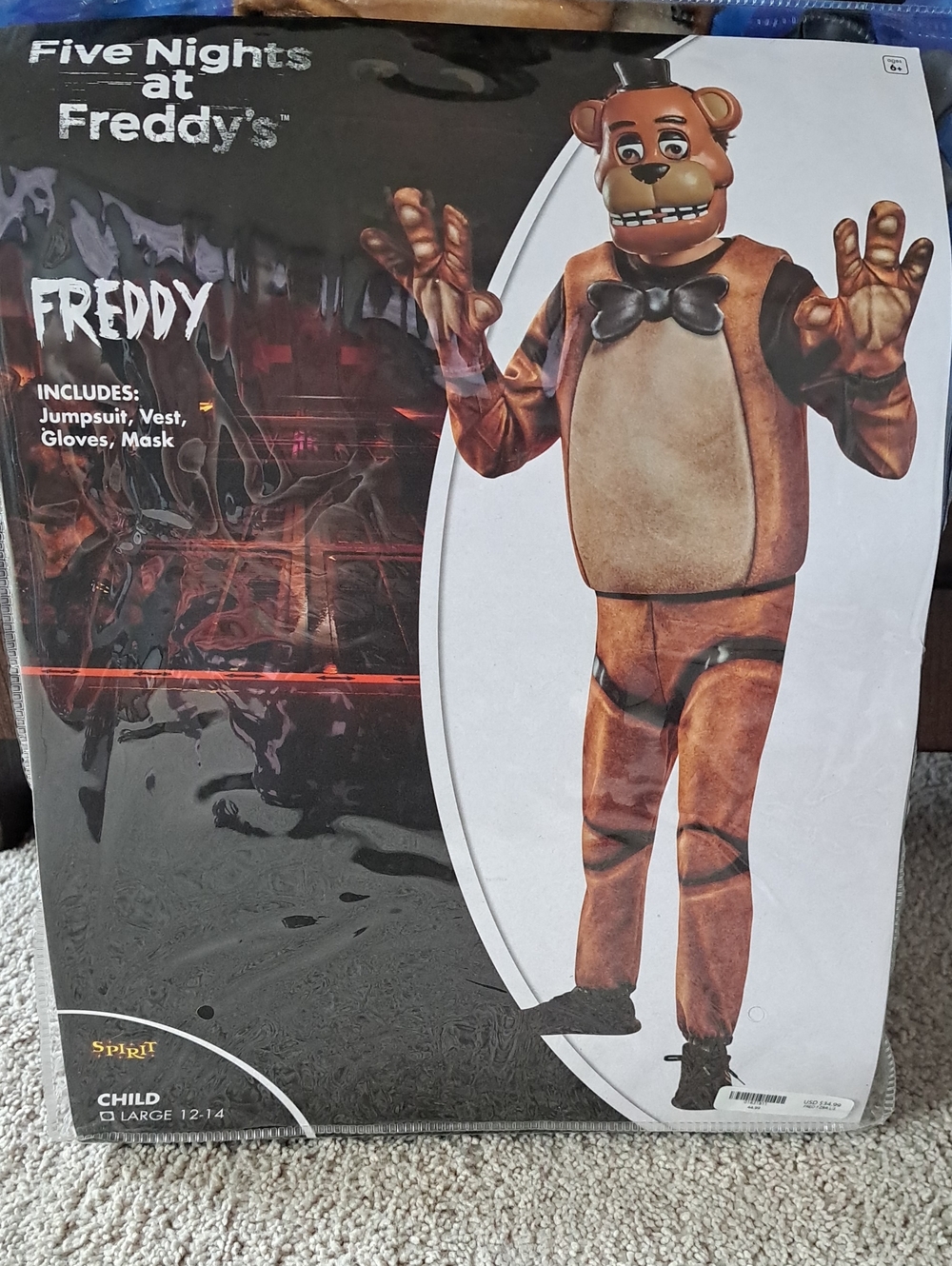 Spirit Halloween FNAF Freddy Costume L Size (Child)